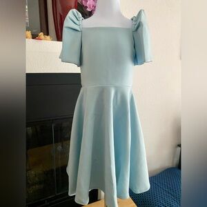 Charming Blue Filipiniana 1-2 Year Old Girl Dress with butterfly sleeves